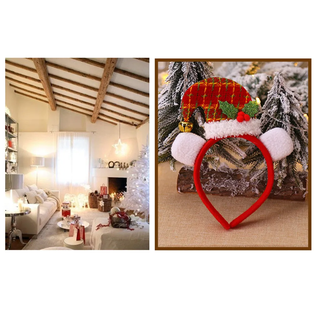 3Pcs Christmas Hat Hair Hoop Comfortable Headband for Christmas Hairwear Party Accessories Hat Hair Hoop