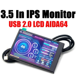 3.5 Inch IPS LCD Monitor Display USB2LCD AIDA64 Chassis Display Screen USB Display Sub-Screen Support Computer Raspberry Pi