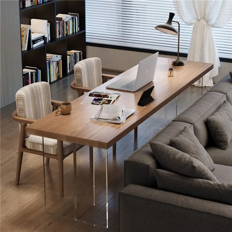 

Solid wood living room Large board Long floating desk Office computer desk Workbench Student study table
