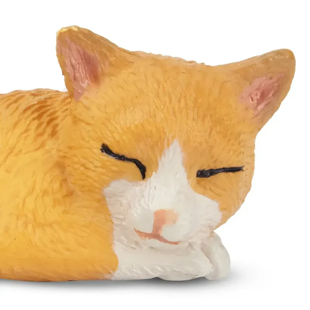 Toymany Simulation Lying Orange Cat Cat Pet Animal Model Toy Mini Figures Dolls Action Figurines Toys Children Gift