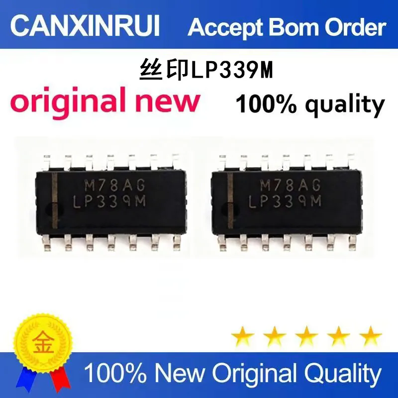

(5-100 Pieces) Brand new original LP339MX silk screen LP339M patch SOP-14 amplifier analog comparator IC chip