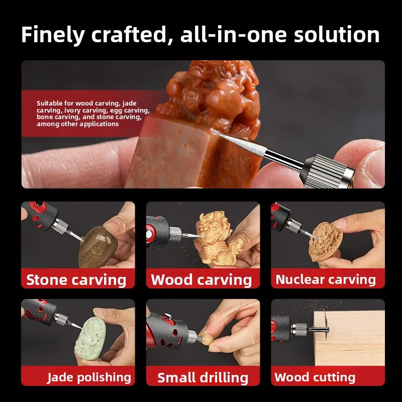 Handheld, Multifunctional Rotary Wood Carving, Jade Polishing, Cutting & Engraving
