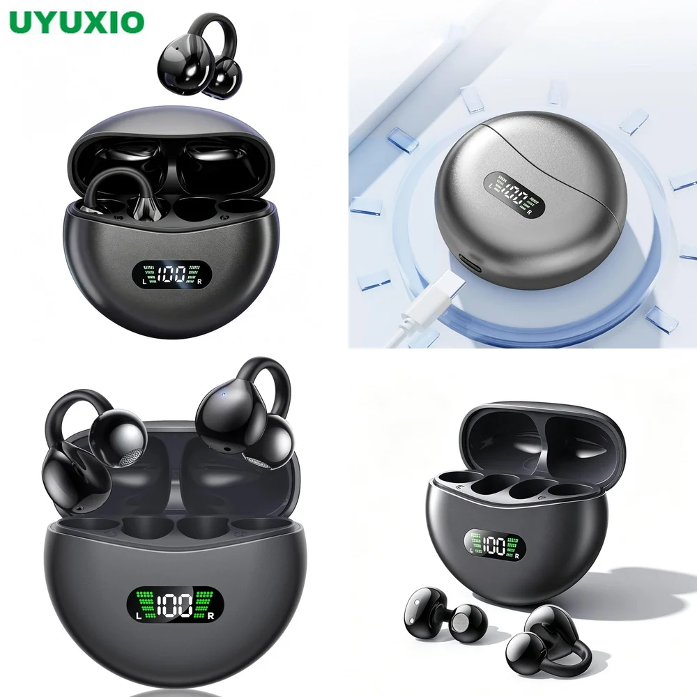 Gym Wireless Open Ear Headphones Earbuds 8H Music Time and Touch Control with Type C Fast Charging Case for Training Cycling Gym