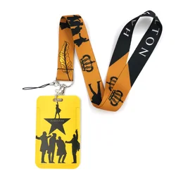 Broadway Musical Hamilton Lanyard Credit Card ID Holder Bag Student Women Travel Card Cover Badge Car Keychain Decorations Gifts