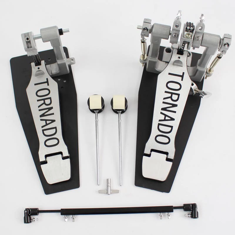 Aluminum Alloy Drum Kit Double Pedal Tread Hammer Professional Jazz Drum Foot Pedal Double Chain Cam Drumstick Drums Accessories