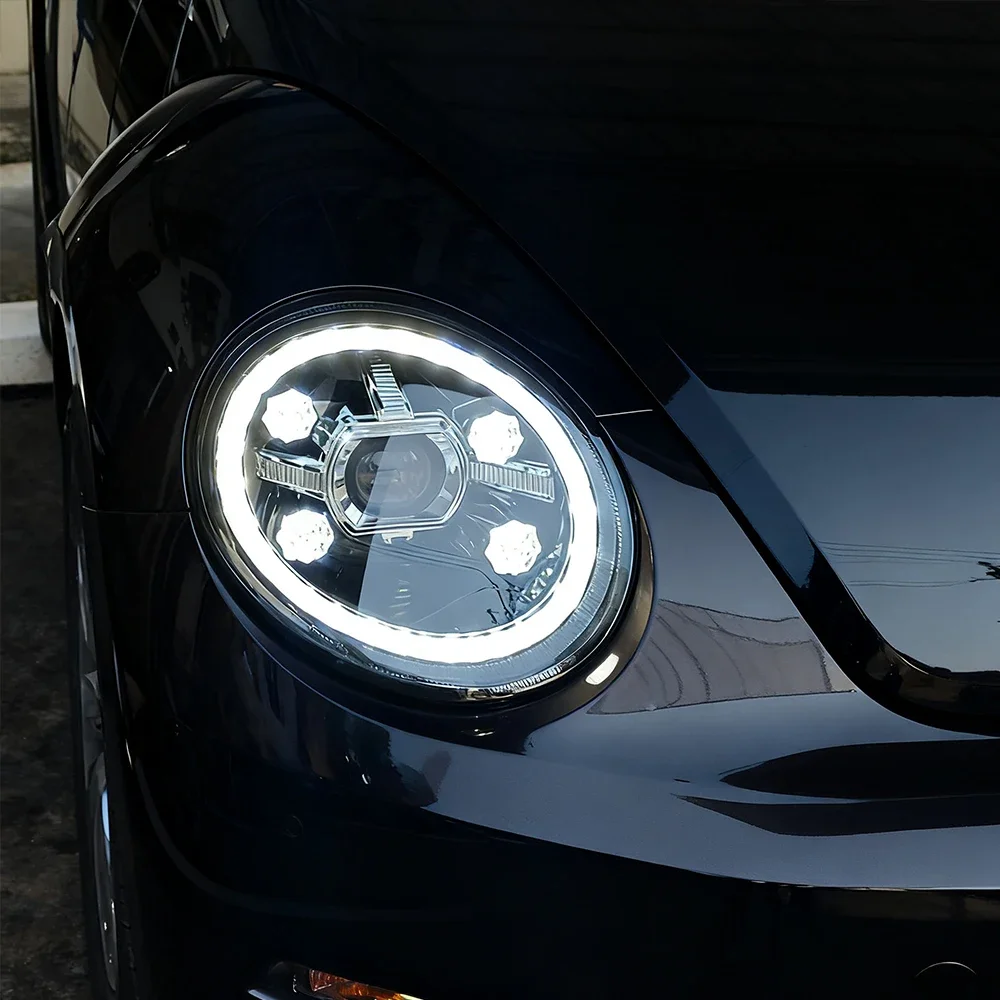For VW Beetle 2013-2021 Auto Front Lamp Assembly Upgrade Crystal Diamond Style Car LED Headlights Lens Plug and Play Accessories