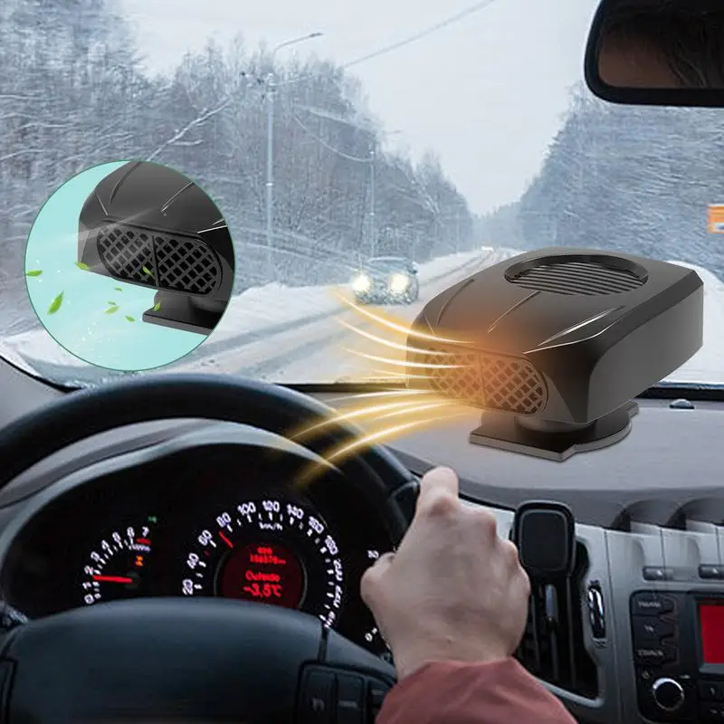 

ABS Car Heater 12V Portable Car Heater and Defroster Fast Heating 2 Temperatures Adjustable 12V Automobile Windshield Defogger