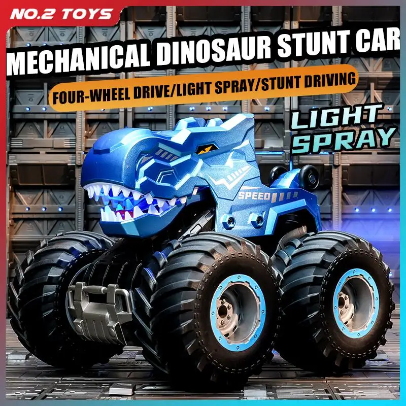 2.4G Dinosaur Remote Control Car Spray Tumbling Stunt Cars with Sound Lights Boy RC Climbing Car Dinosaur Vehicle Toy Kids Gifts