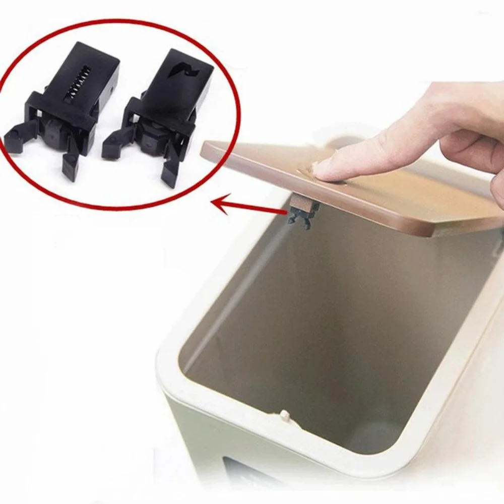 

10Pcs PR-001 Black Small Door Lock Trash Can Plastic Lock Self-Locking Switch Replacement Catch Bin Buckles Repair Clip