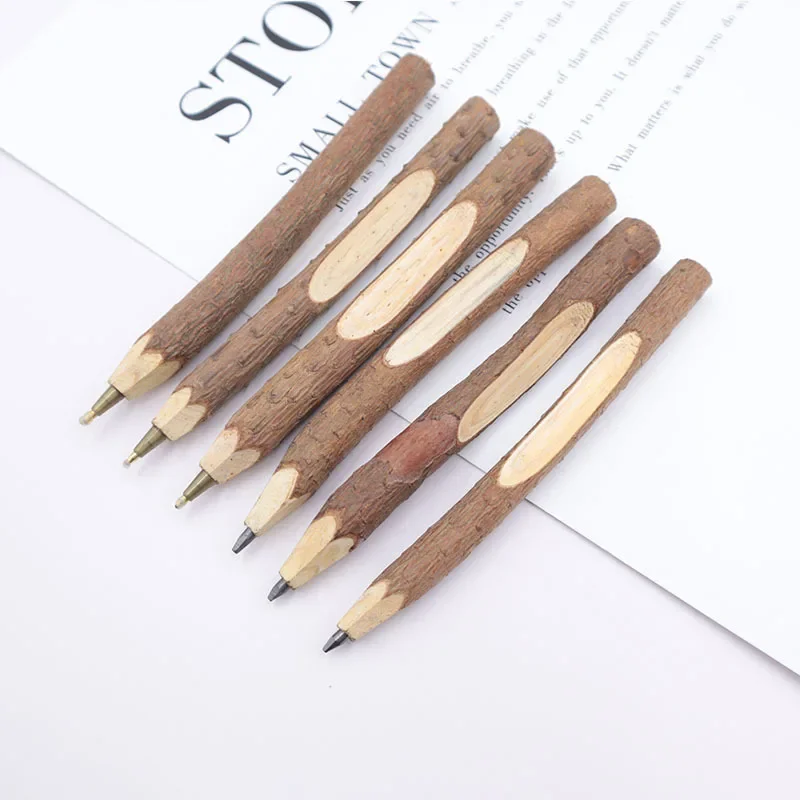 1Pc Creative Natural Log Color Branch Shell Ballpoint Pen Original Ecological Style Pine Pencil 1.0mm Pen Student Teacher Gift