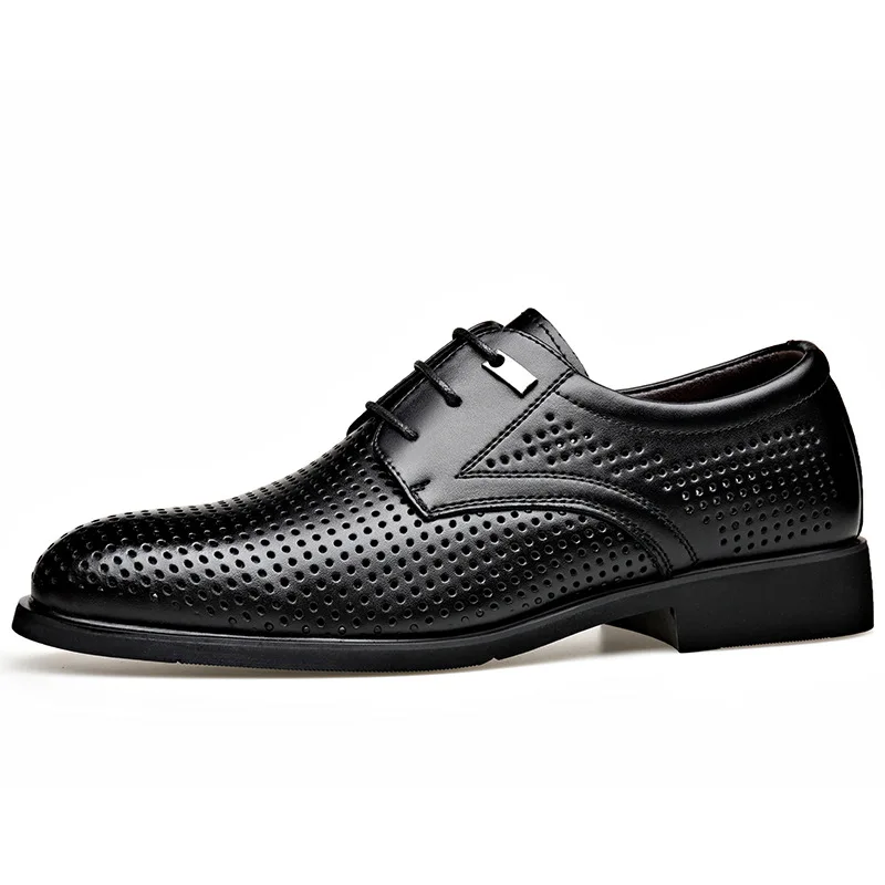 

High Quality Summer New Business Breathable Hollow Leather Shoes Men's British Sandals Korean Casual Fashion Dress Shoes for Men