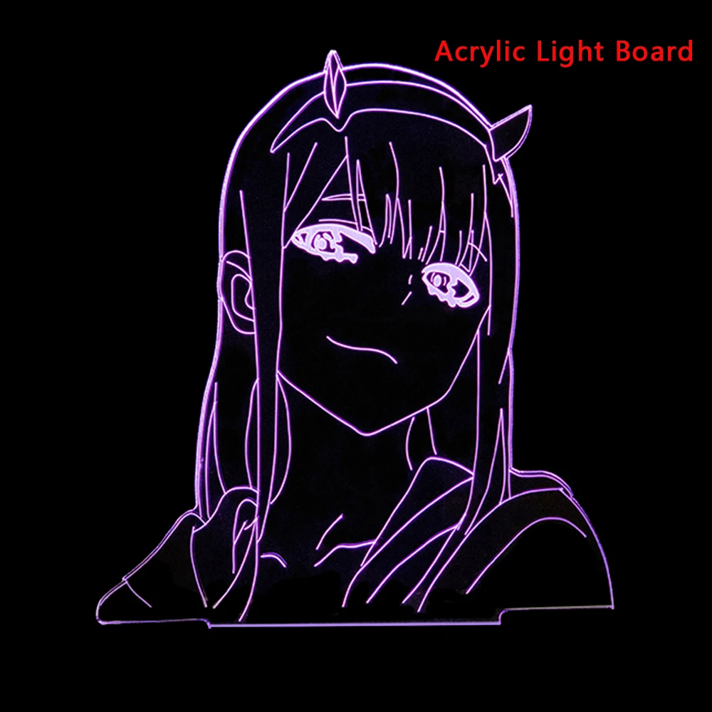 Anime Zero Two 3d Lamp Figure Nightlight Child Girls Manga Gift Night Light Lamp Darling In The Franxx Acrylic Light Board