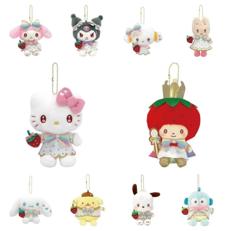 Kawaii Sanrio Hallo Kitty Cogimyun My Melody Strawberry News 50th Anniv Series Anime Plüsch-Schlüsselanhänger Niedlicher Rucksack-Anhänger Geschenk