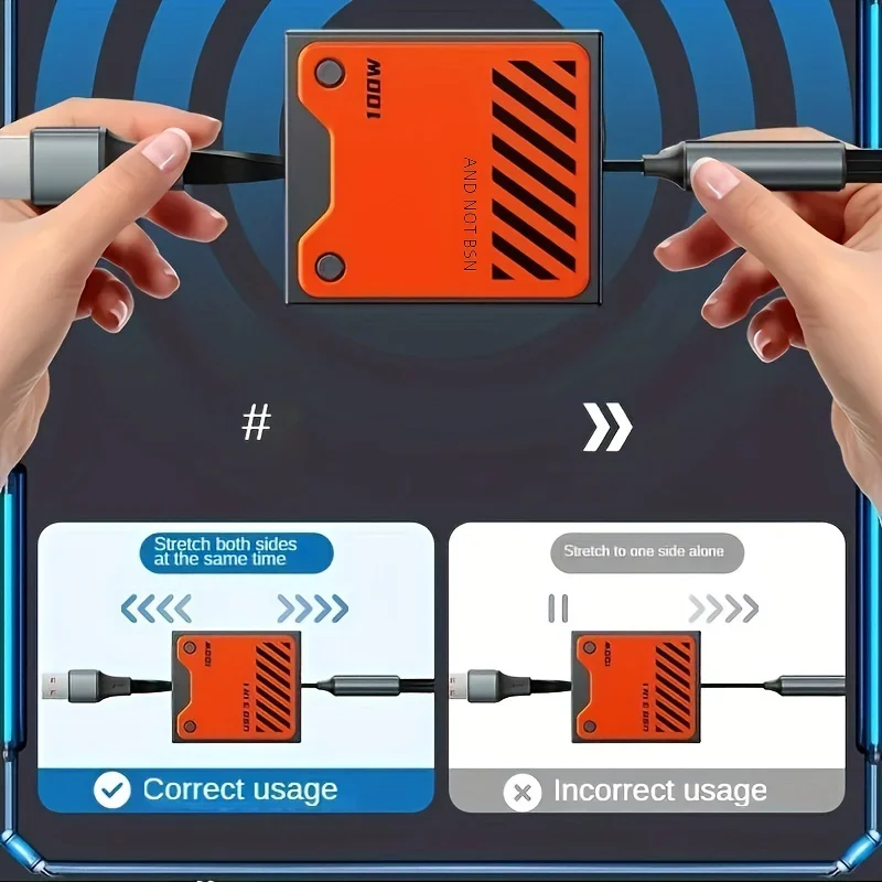 3 في 1 متعدد USB كابل شحن سريع قابل للسحب 100 واط نوع C شاحن الحبل آيفون 14 13 12 11 برو ماكس شاومي سامسونج