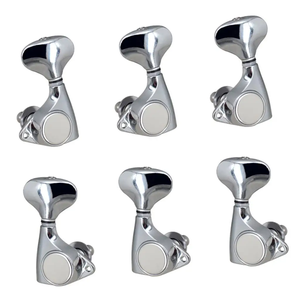 6Pcs Guitar Tuning Key Pegs 1/18 Accessories Easy Installation Locking Tuners Set for Ukulele Electric Folk Acoustic Enthusiasts