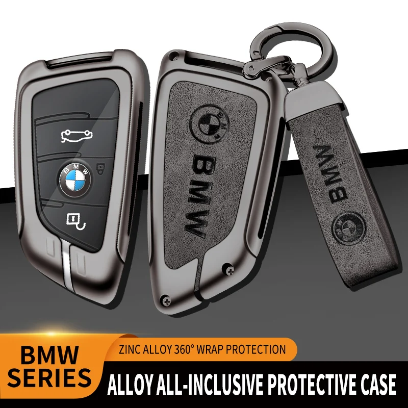 Zinc Alloy Car Remote Key Cover Case Holder For BMW X1 X3 X5 X6 X7 G20 G30 G01 G02 G05 G11 G32 1 3 5 7 Series Keychain Accessori