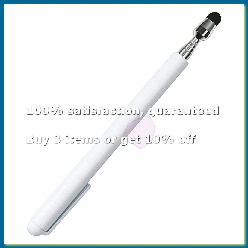 Universal Telescopic Stylus Pen for Touch Screens,Retractable Pointer Stick & Stylus with Special Flocking Tip (White)-DTB3