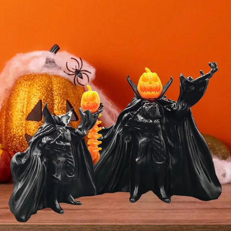 Headless Horseman Statue Headless Horseman With Pumpkin Sculpture Spooky Sculpture Pumpkin Horseman Figurine Halloween Horseman