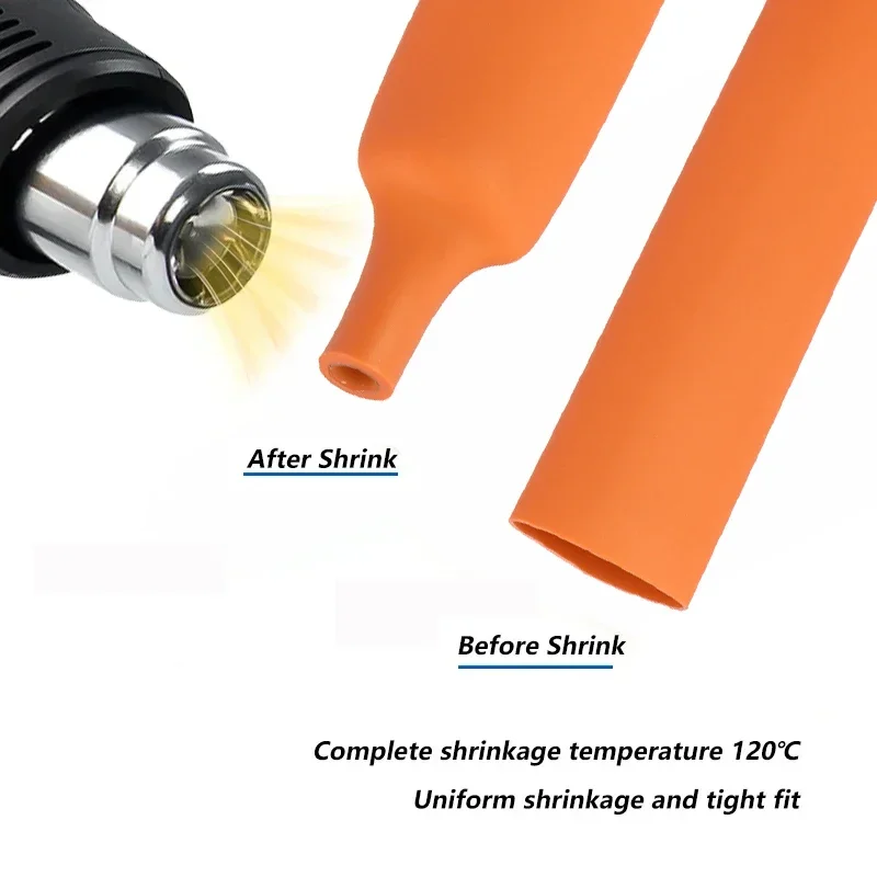 3:1 Glued Heat Shrink Tube Grey Orange Brown 1.6~39mm Polyolefin Insulated Dual Wall  Line Protector Wrap Cable Sleeve 1~10M