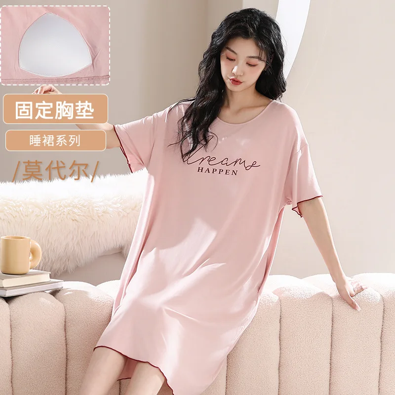 

Nightgowns Women's Clothing Homewear Summer Thin Cute Sweet Comfortable Casual Simple Breathable Wearable Loose Fit Large Size