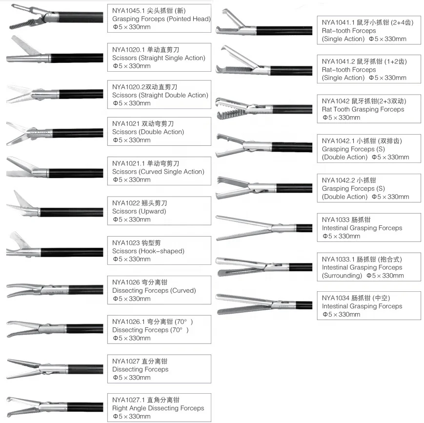 Single Action Double Action Abdominal Surgical Instruments Laparoscopic Instruments