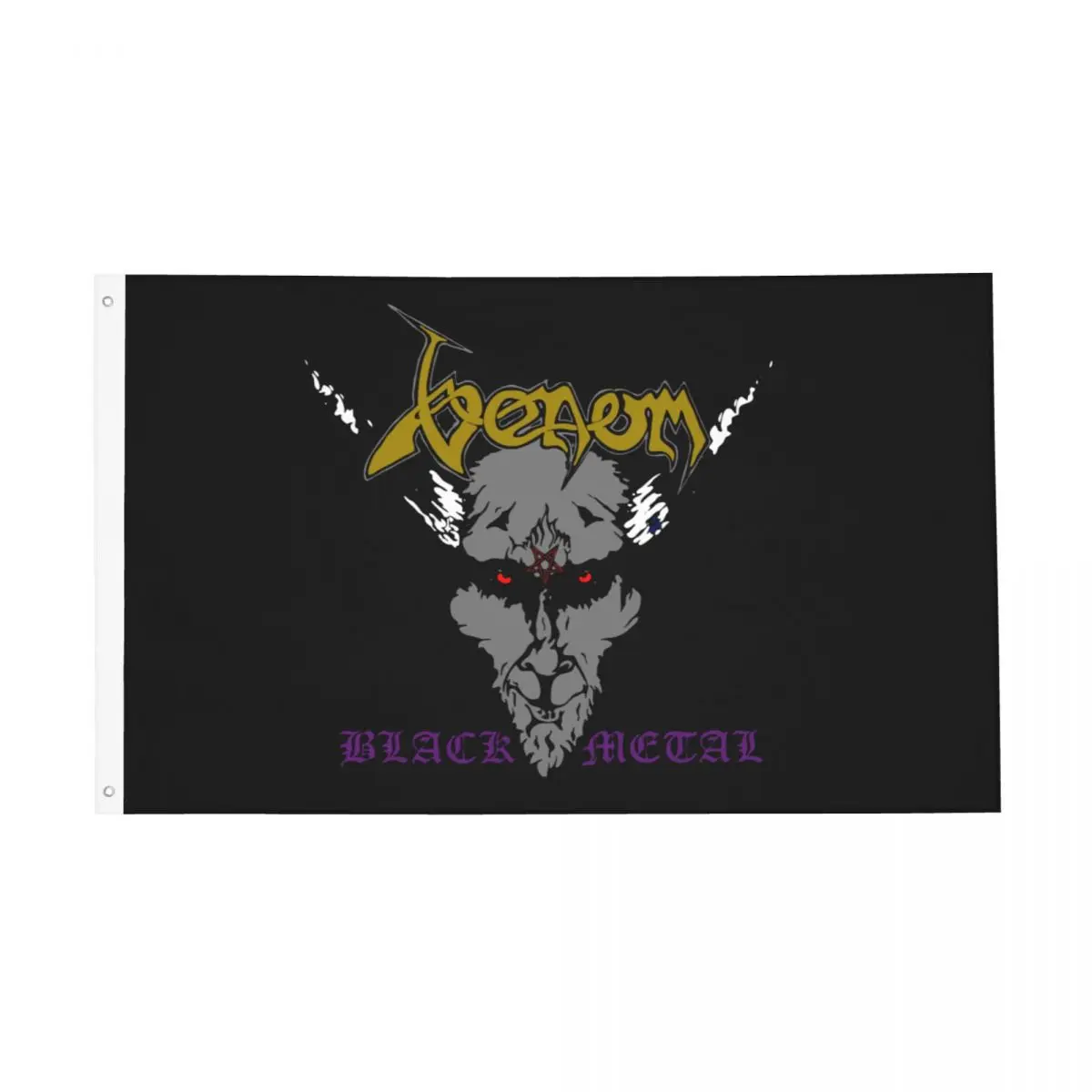 Venom Black Metal Band Flags Double Sided Outdoor Banner Rock Roll All Weather Home Room Dorm Wall Decor 90x150cm