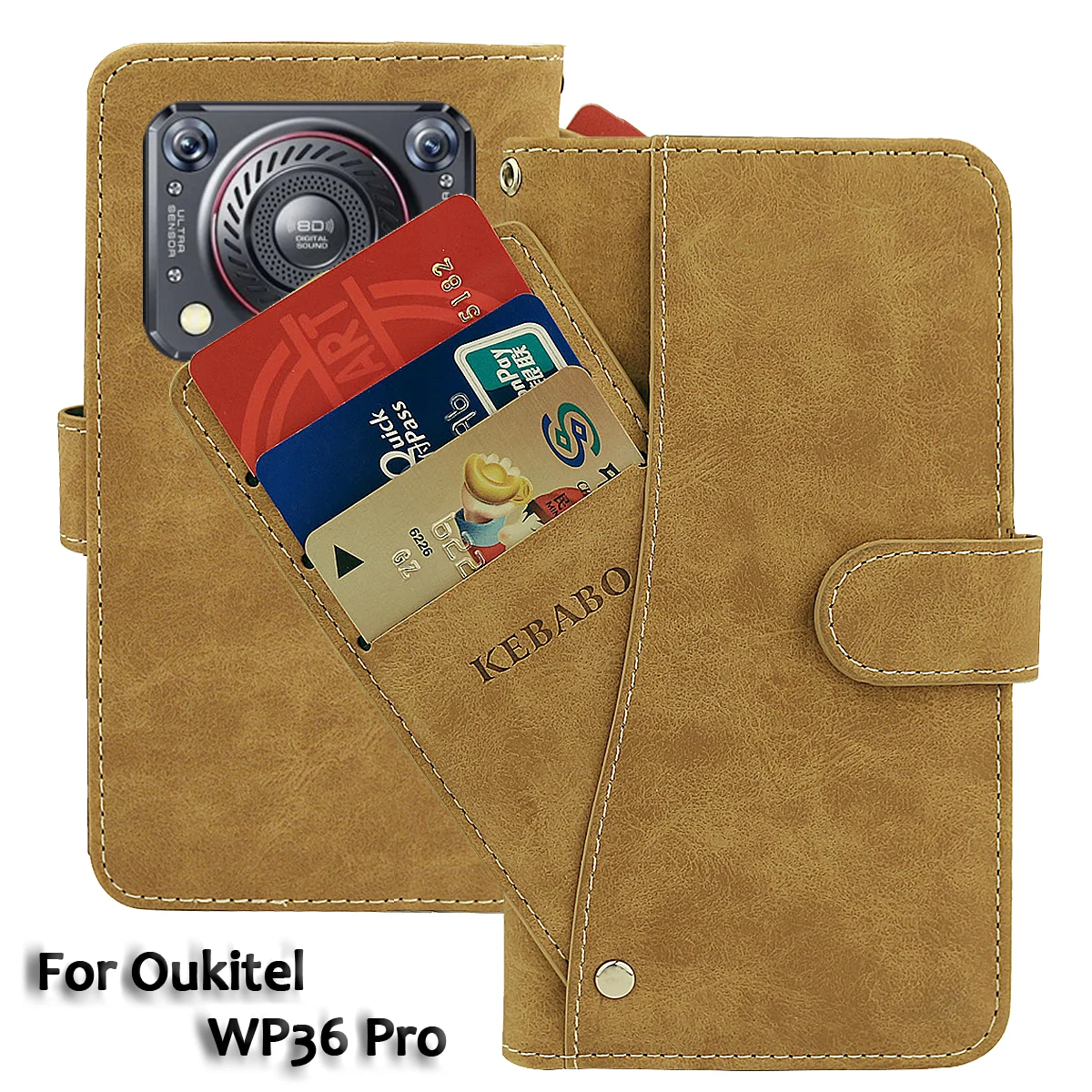 Vintage Leather Wallet Oukitel WP36 Pro Case 6.52