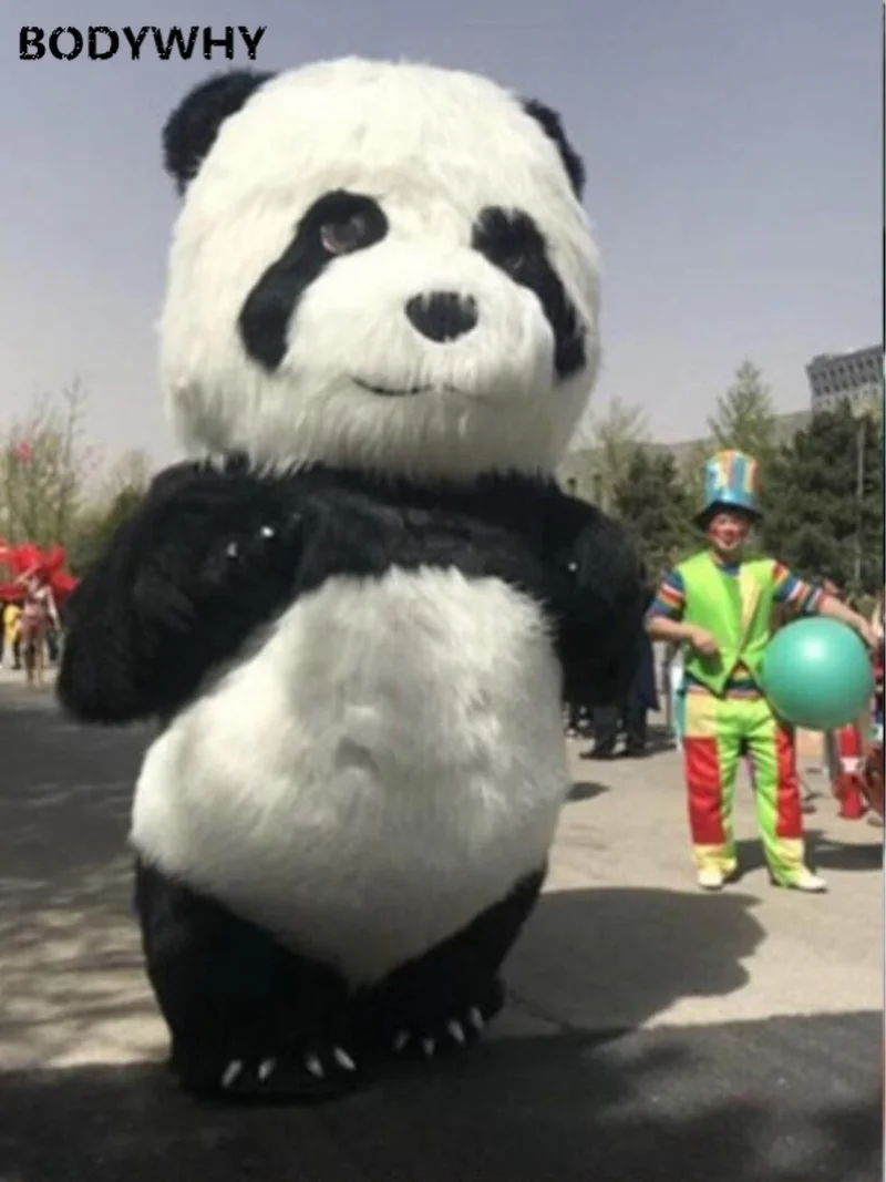 Advertising Inflatable Chinese Panda Bear Cosplay Mascot Costume Doll Can Walk In Interesting Apparel Cartoon Character Clothes