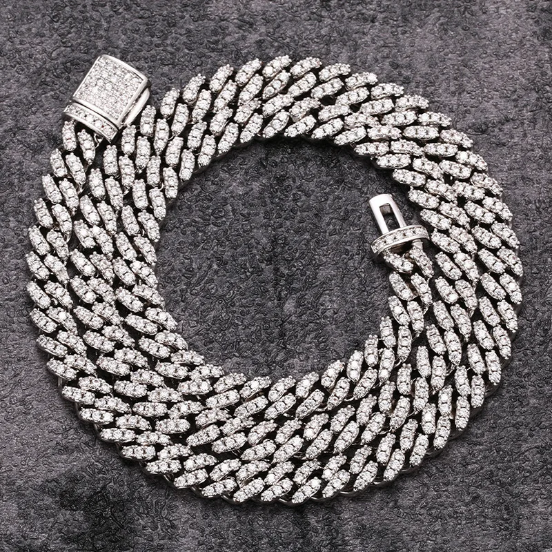 

Hot Selling Iced Out Cuban Link Chain Necklace Hip Hop Rapper Style Micro Pave Zircon Chunky Chain StreetwearNightclub Accessory