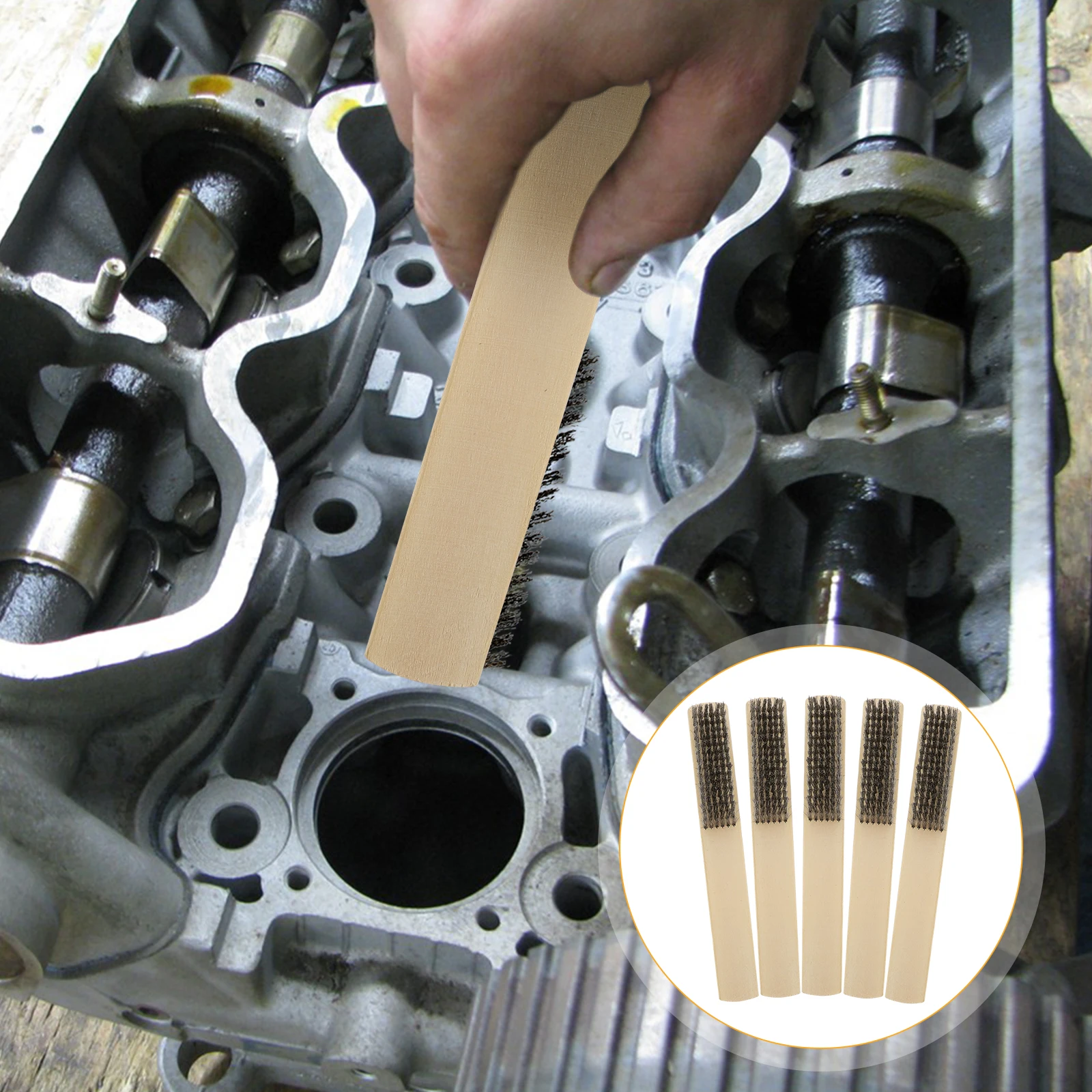 

5pcs Stainless Steel Wire Rust Cleaning Scratch Brush Motor Door Window Mini Welding Steel Parts Industrial Brush Set
