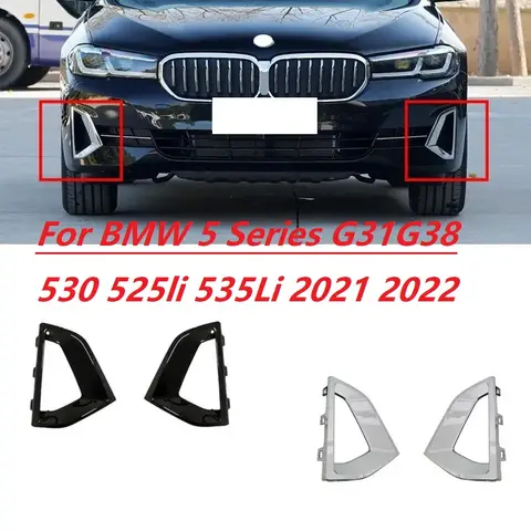 앞 범퍼 전기 도금 프레임 그릴 벤트 장식 커버, BMW 5 시리즈용, BMW 5 시리즈 G31G38 530 525li 535Li 2021 2022