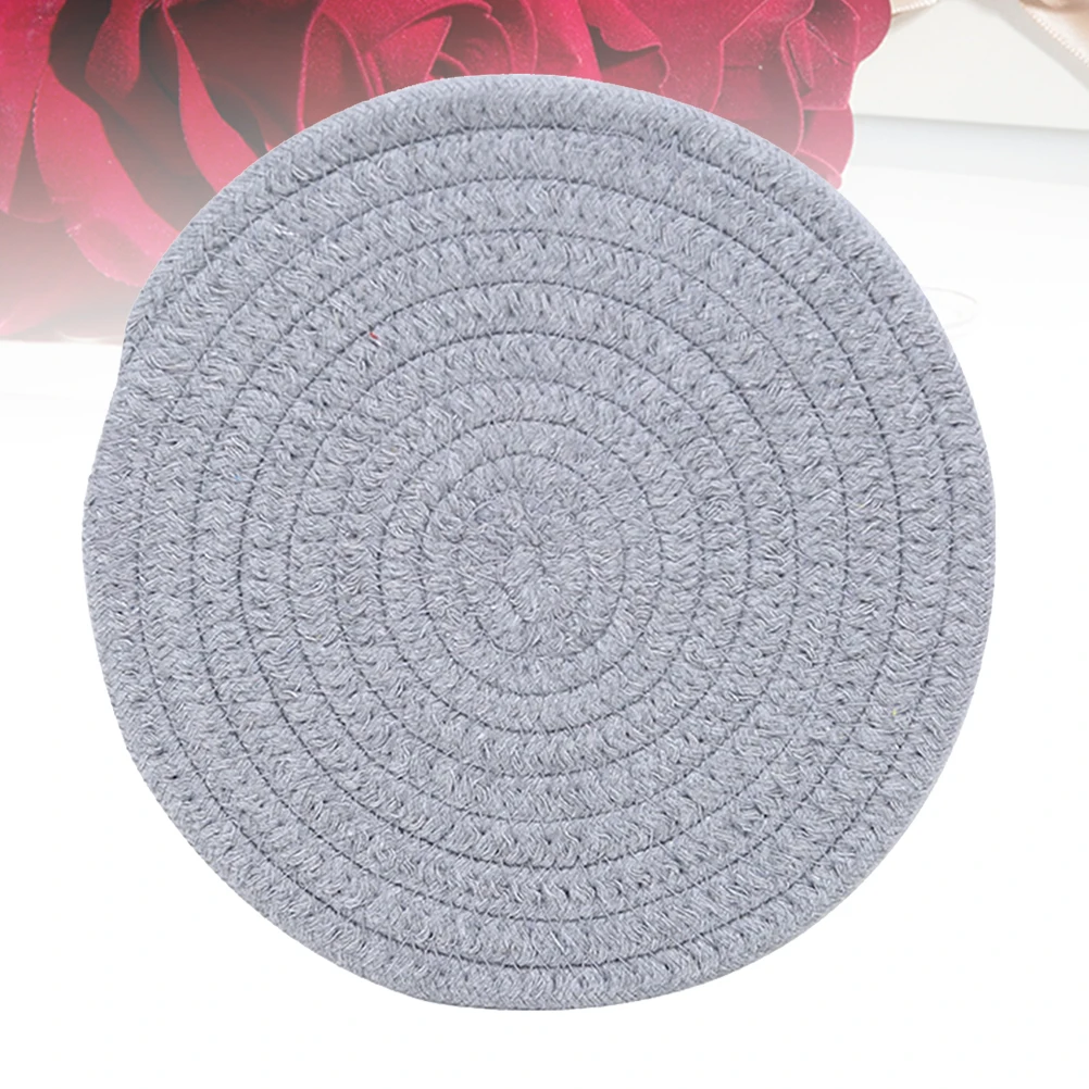 

Cotton Heat Insulation Pad Coaster Non-slip Placemat Round Mat Tableware Protector Temperature Resistant Washable Easy Clean