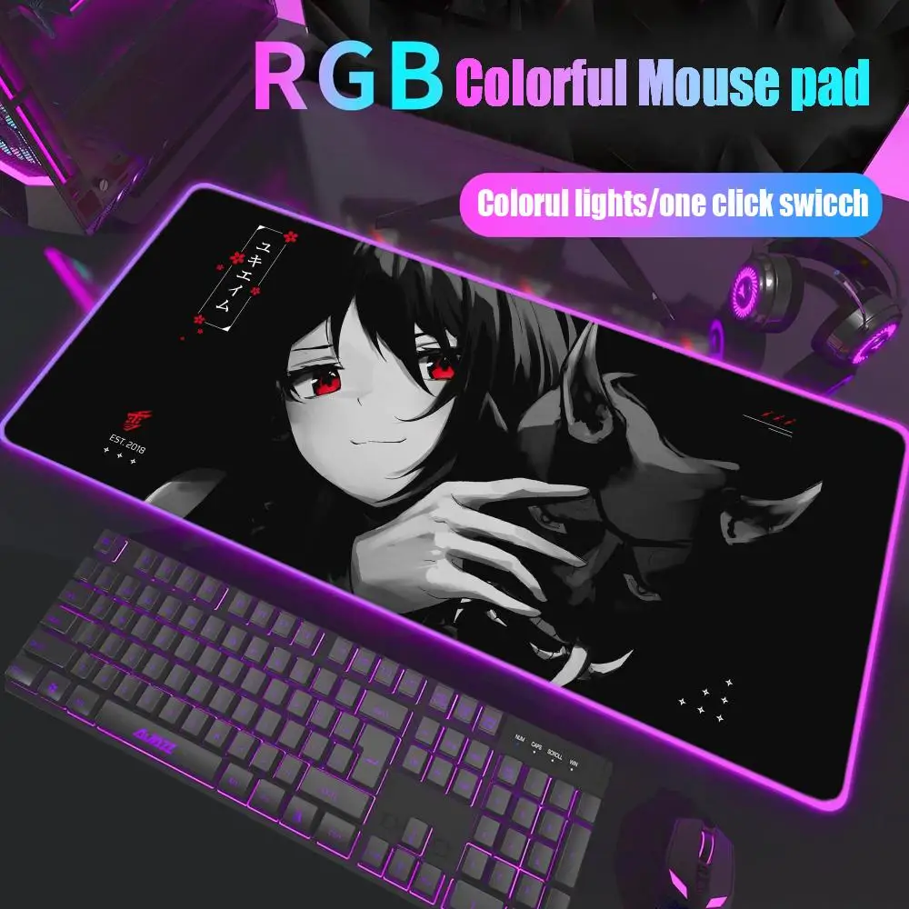 

Yuki Aim Mouse Pad Gamer Rgb Desk Mat Back Light Led Mousepad Setup Gaming Accessories Deskmat Big Mousepad Backlight
