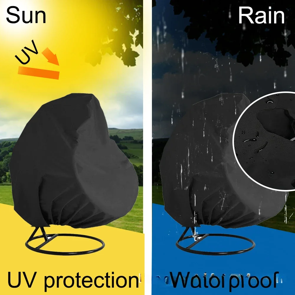 UV保護付きハンギングチェアカバー,ガーデンスイング,卵,防水籐シート,家具カバー