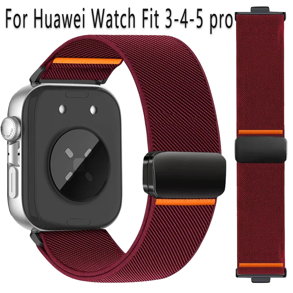 Elastisches Nylonarmband für Huawei Watch Fit 5-4-3 Sport Magnetisches Fallschirmschnallen-Armband Huawei Watch Fit 4-5 Pro Handgelenksband