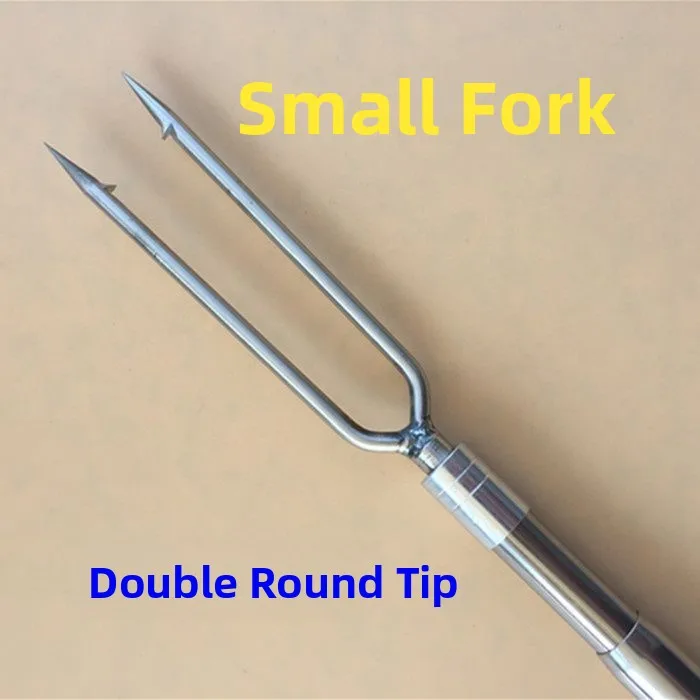 

Stainl Steel Retractable Double Tooth Flat Fiing Fork round Tip Single Prong Fiing Net Pole arp Durable Fiing Gear