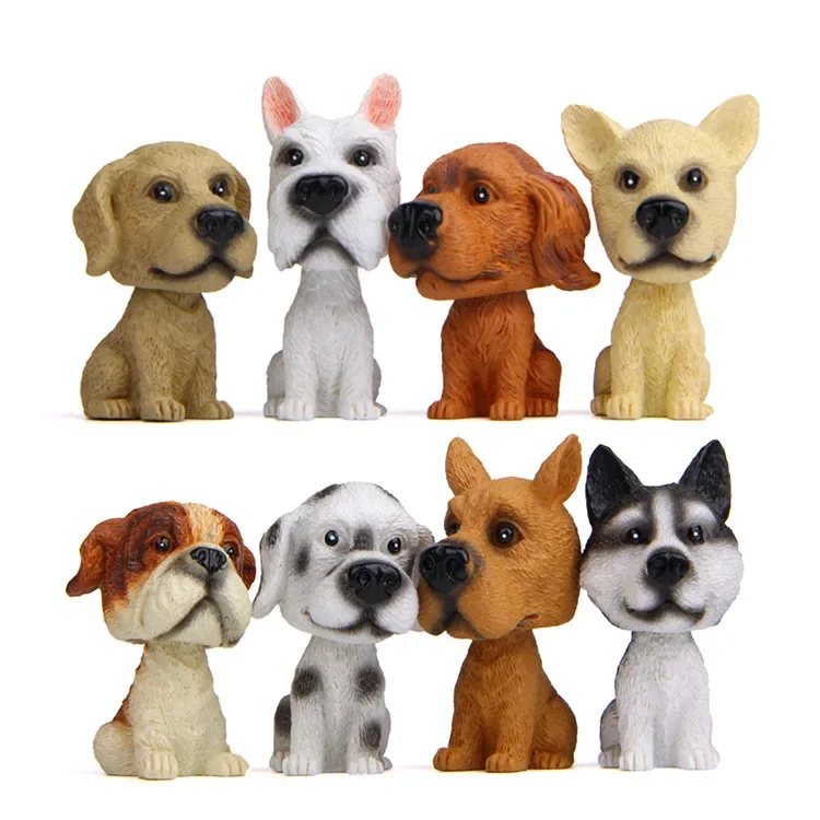 Kawaii Animal Nodding Bobblehead Dog Huskie Dashboard Toys Car Ornament Shaking Head Puppy Auto Accessory Interior Decor Gift