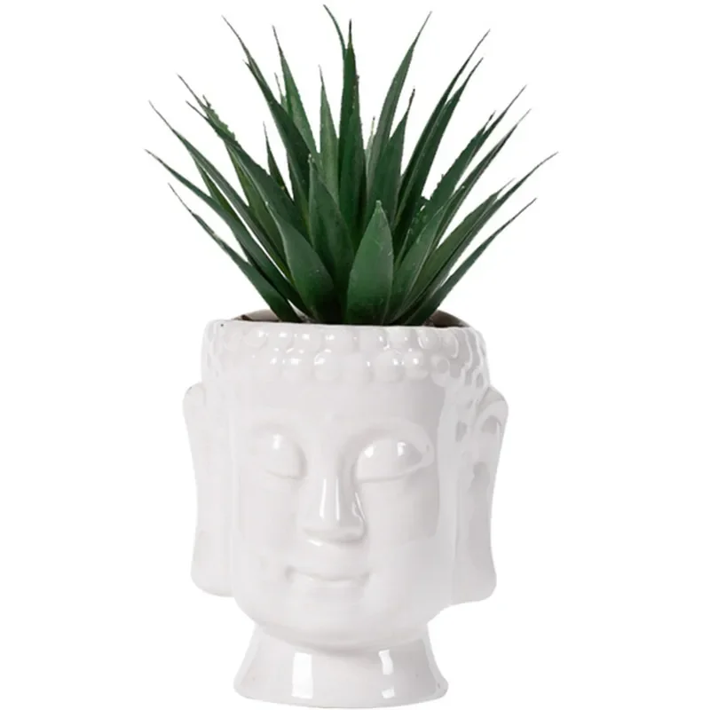 3D Buddha Decorating Concrete Plaster Clay Vase Making Silicone Mould, Handmade Flowerpot, Cement Planter Molds