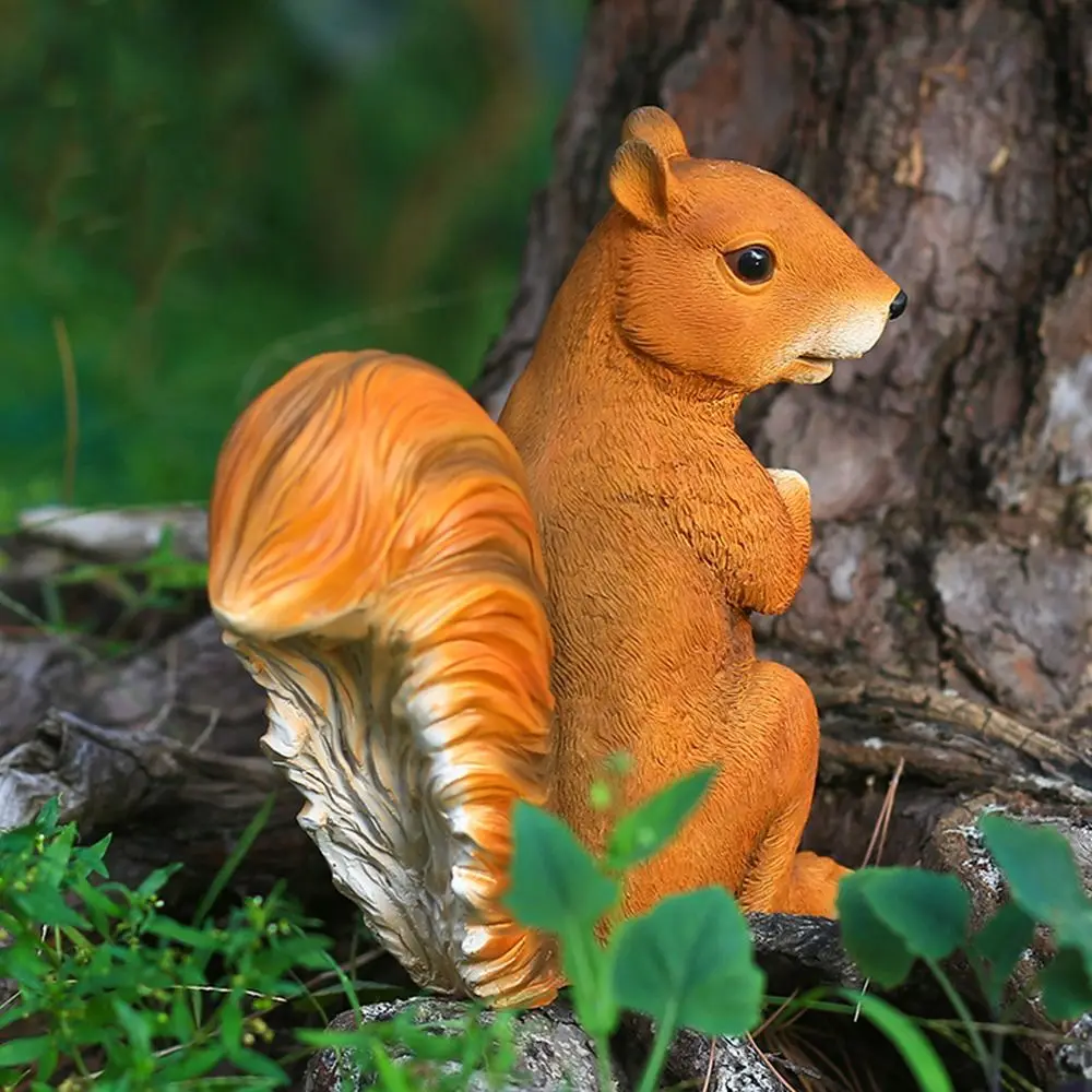 

Креативные милые мини-орнаменты с белками, реалистичные статуи белки ручной работы, изделия из смолы, фигурка животного для гостиной, спальни