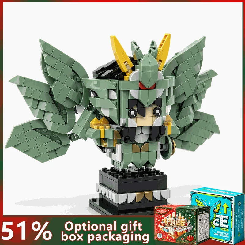 663PCS Golden Armored Dragon Knight Figure Model Custom Building Blocks DIY Creative Fantasy Assembly Puzzle Display Toy Gift