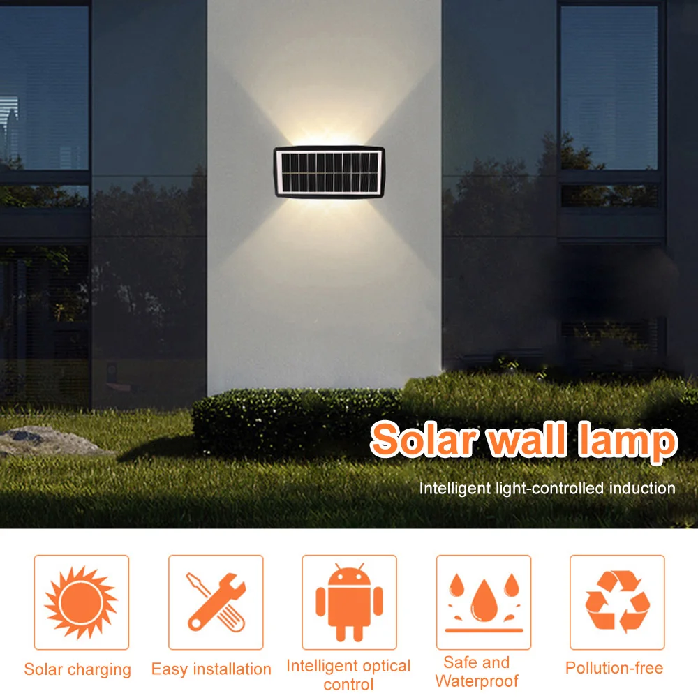 

4/6 led Solar Lamps Outdoor LED Light IP65 Waterproof Up Down Luminous Lights Garden Decoration Corridor Sunlight Solar Lamp