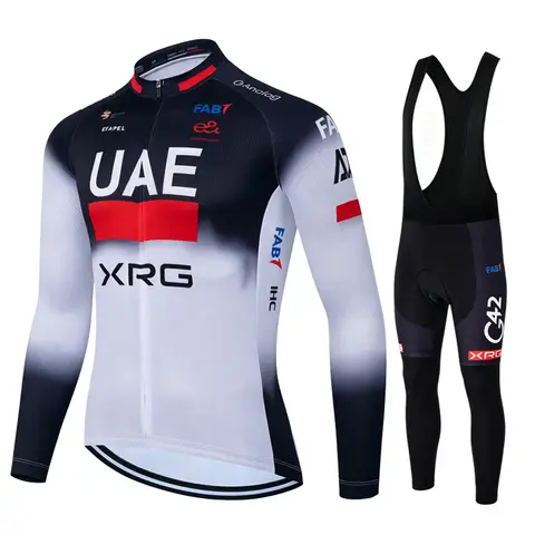 2026 UAE New Spring Summer Men Cycling Jersey Suits Long Sleeve Tops MTB Bike Breathable Quick Dry Shirt Bicycle Clothing Sets