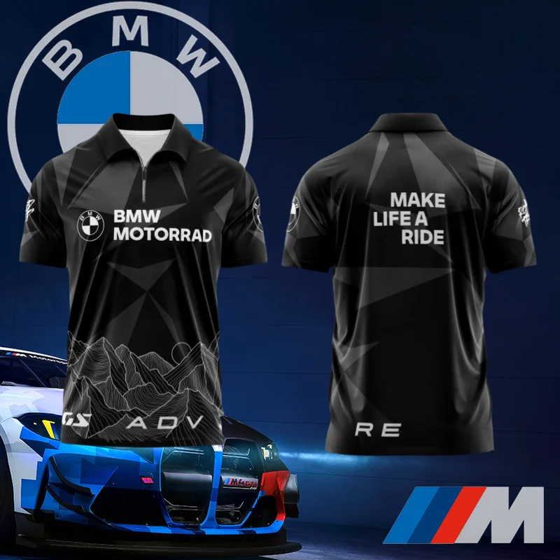 

Быстросохнущая рубашка-поло BMW 202520, футболка высокого класса, роскошный повседневный спортивный топ с короткими рукавами, подарок для любителей автомобилей, велосипедный костюм-поло Moto