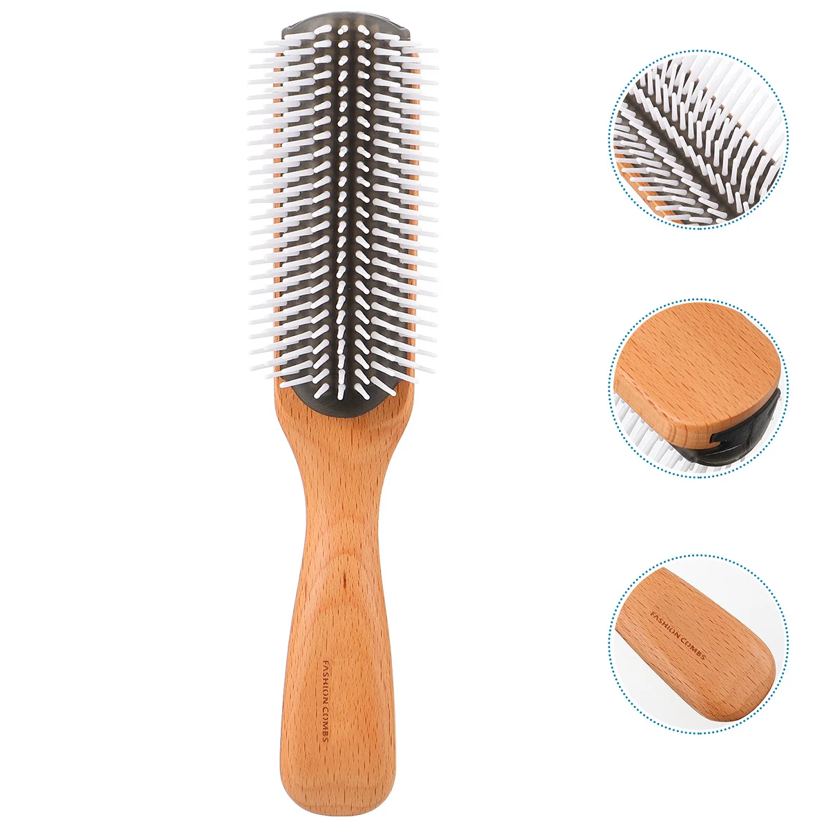 

Men Oil Head Slick Back Natural Multifunctional Detachable Comb Non Slip Handle Hair Styling Massage Comb Sturdy Durable