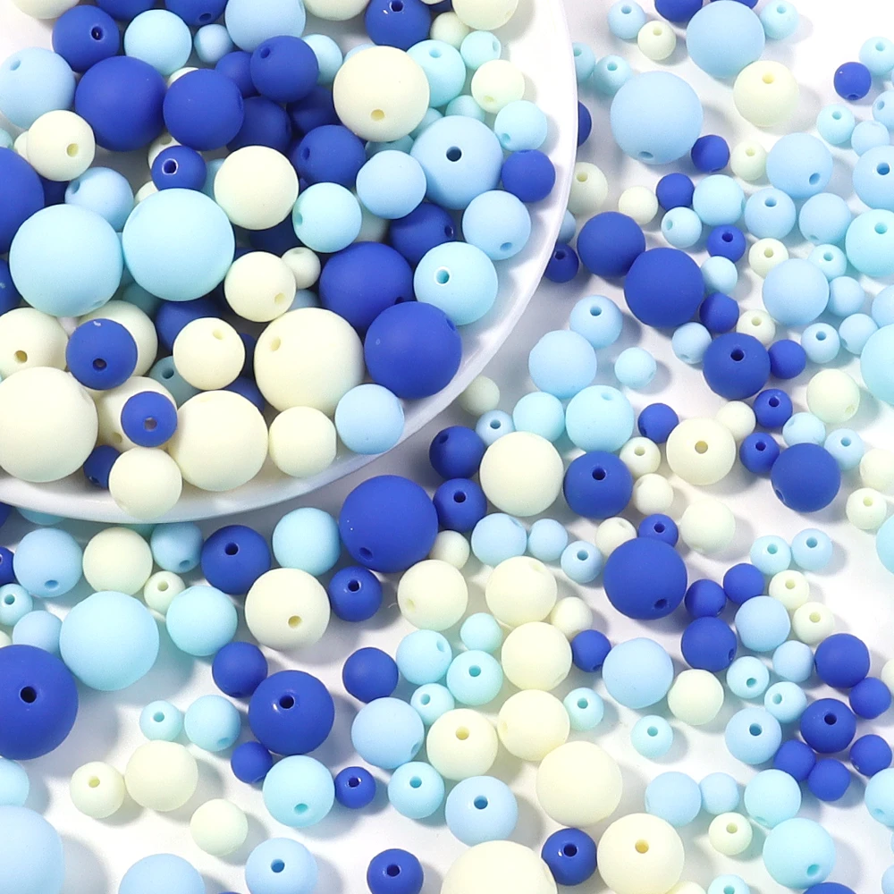 4 6 8 10 12 14 16 مللي متر الجولة الاكريليك ماتي الخرز فضفاض خزر عازل لصنع المجوهرات أساور يدوية الصنع إكسسوارات عقد