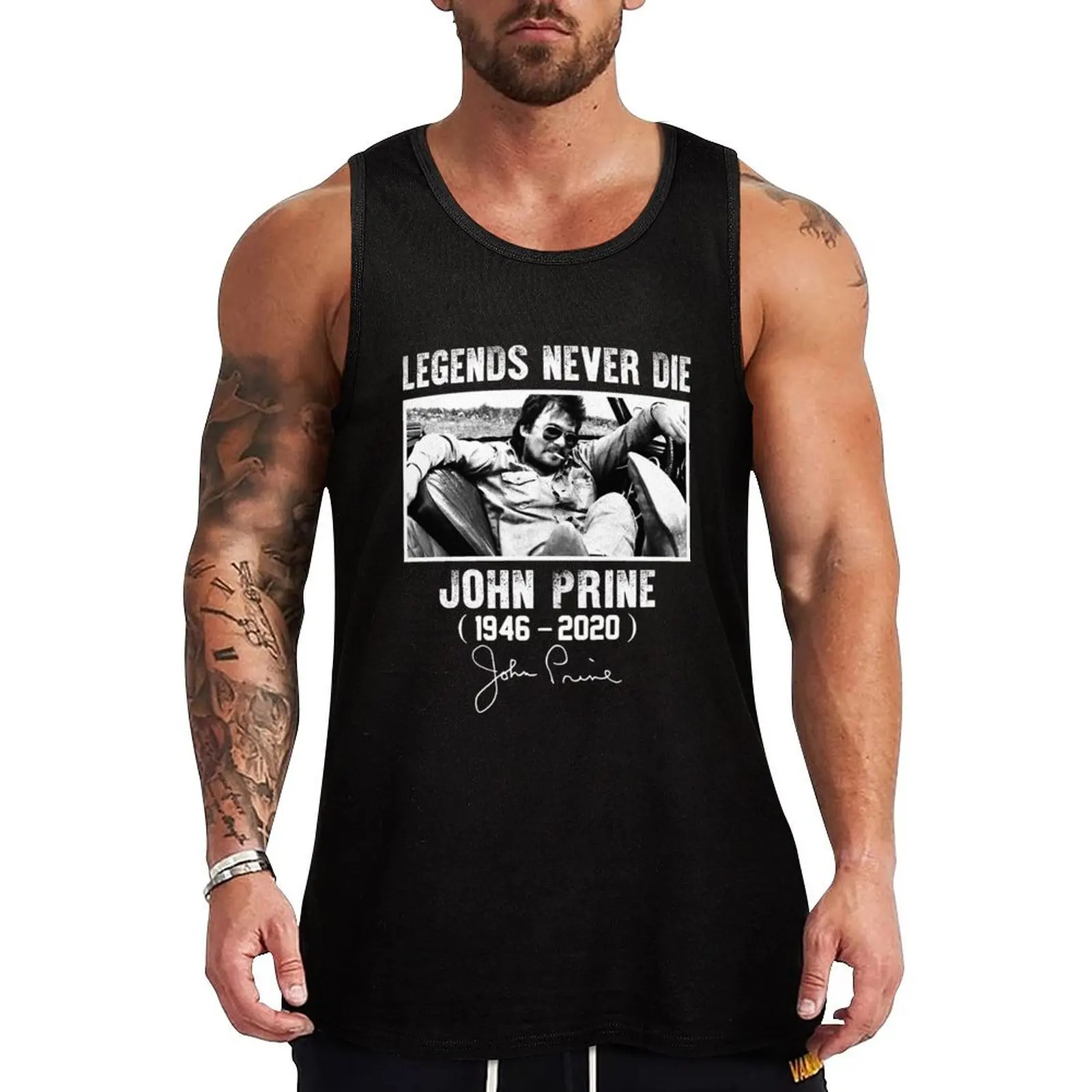 John Prine (4) Tank Top Minimal Print Tank Top Simple Graphic Sleeveless