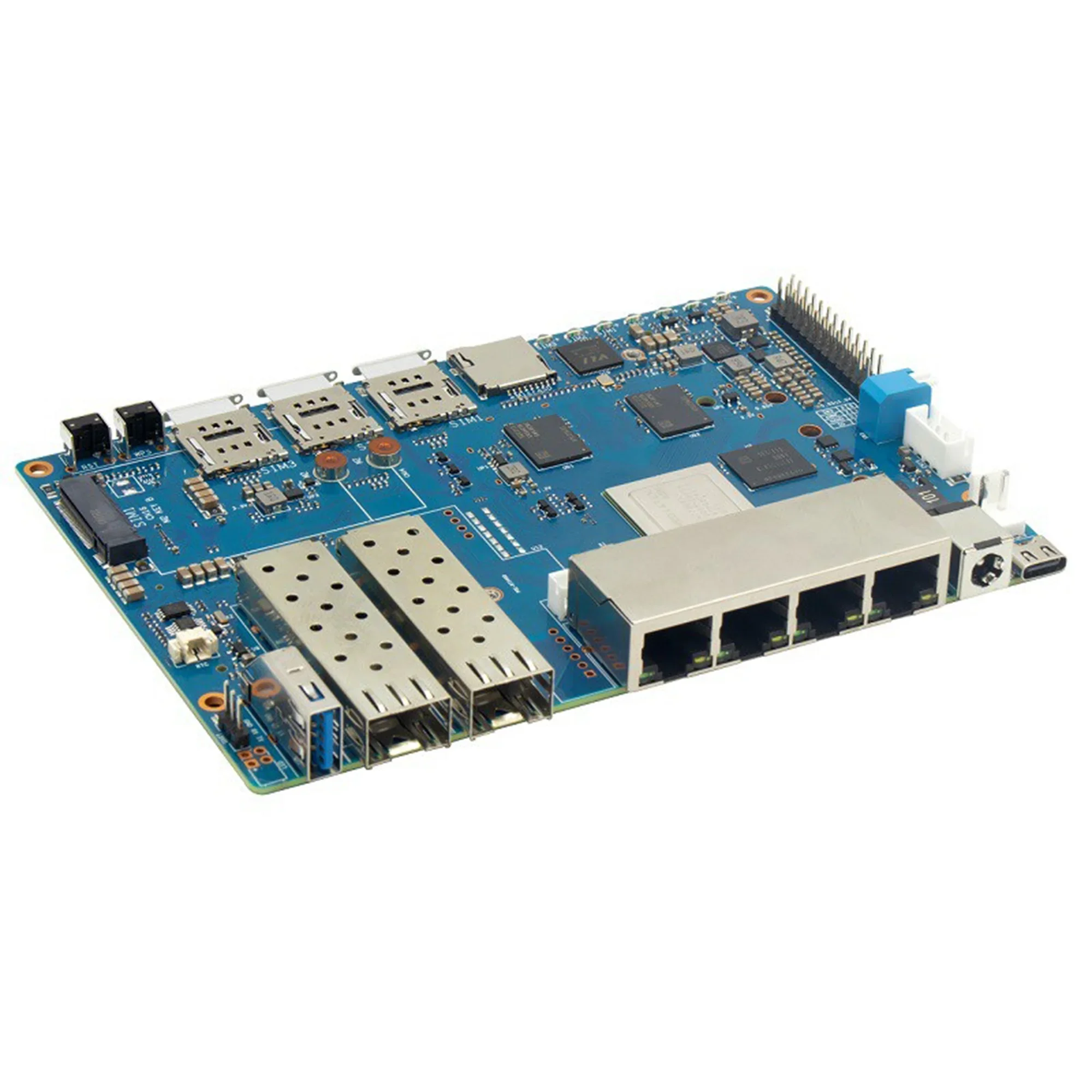 Banana Pi BPI-R4 Wifi 7 Router board with MTK MT7988A design,4G RAM and 8G eMMC onboard