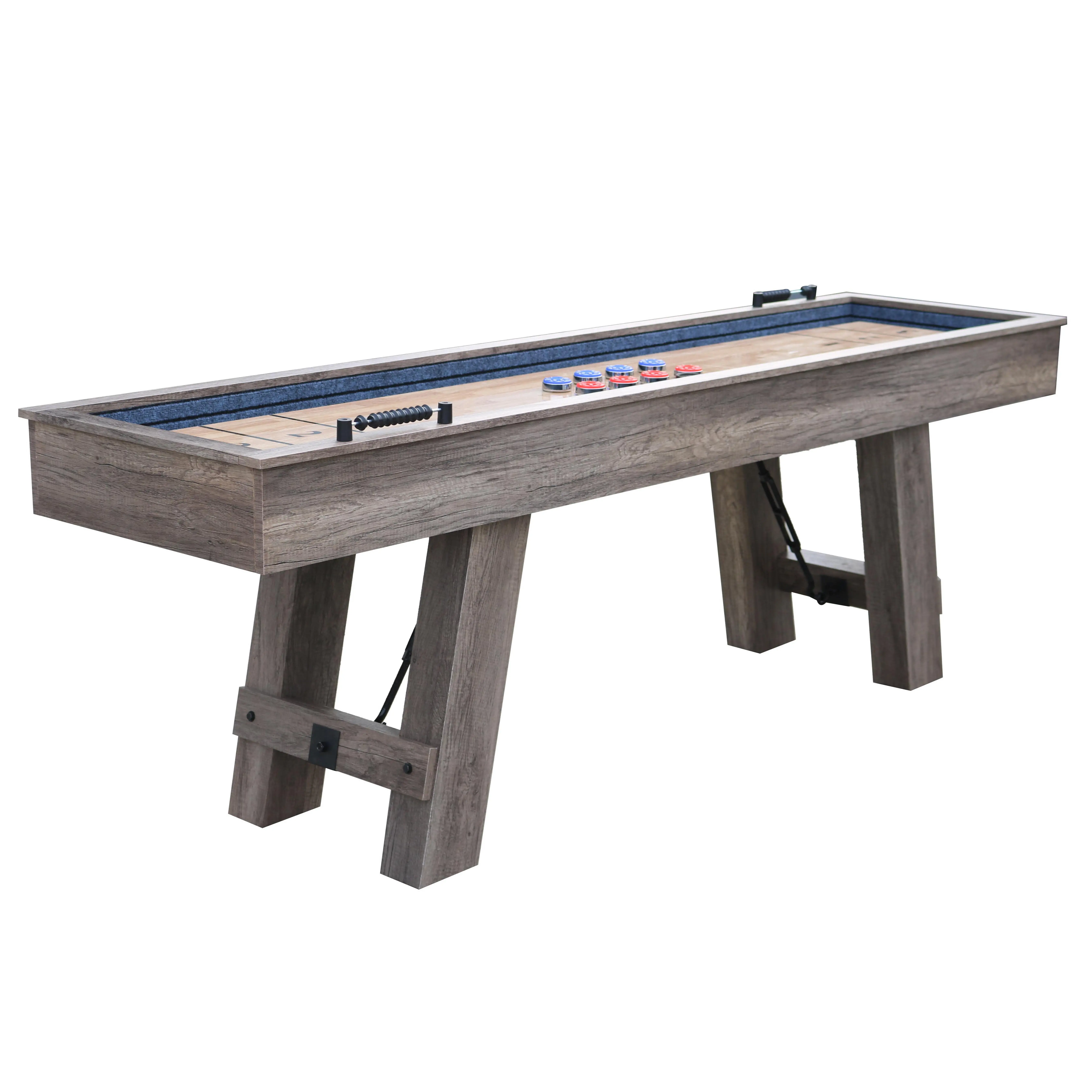 2026 9ft Light up Shuffleboard Table with Bowling Sets for Home Game Room with Reinforced Leg Levels Include 8pcs Puckspromote s