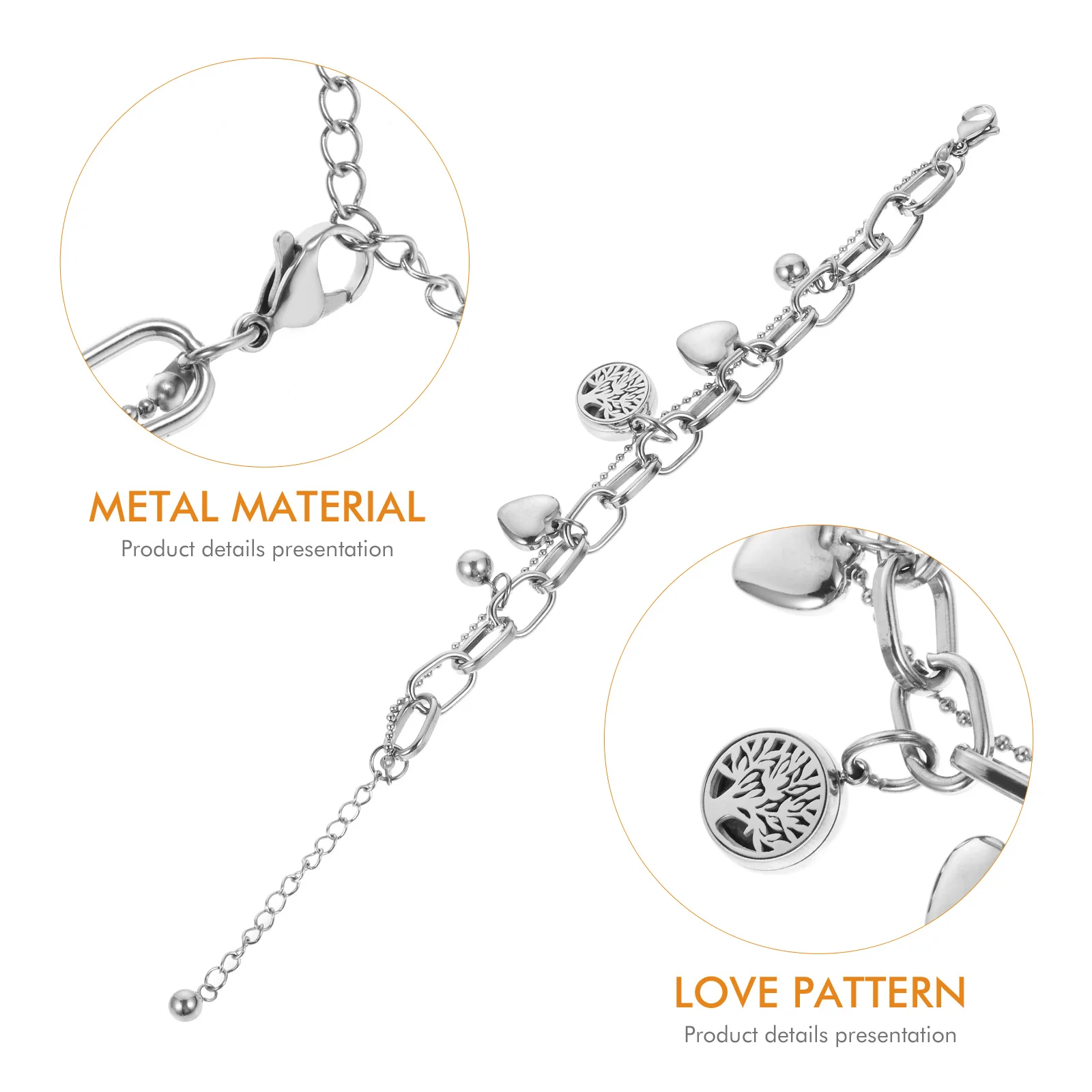 

Heart Bracelet Aromatherapy Bracelets for Women Scent Aromatic Jewelry Heart-shaped