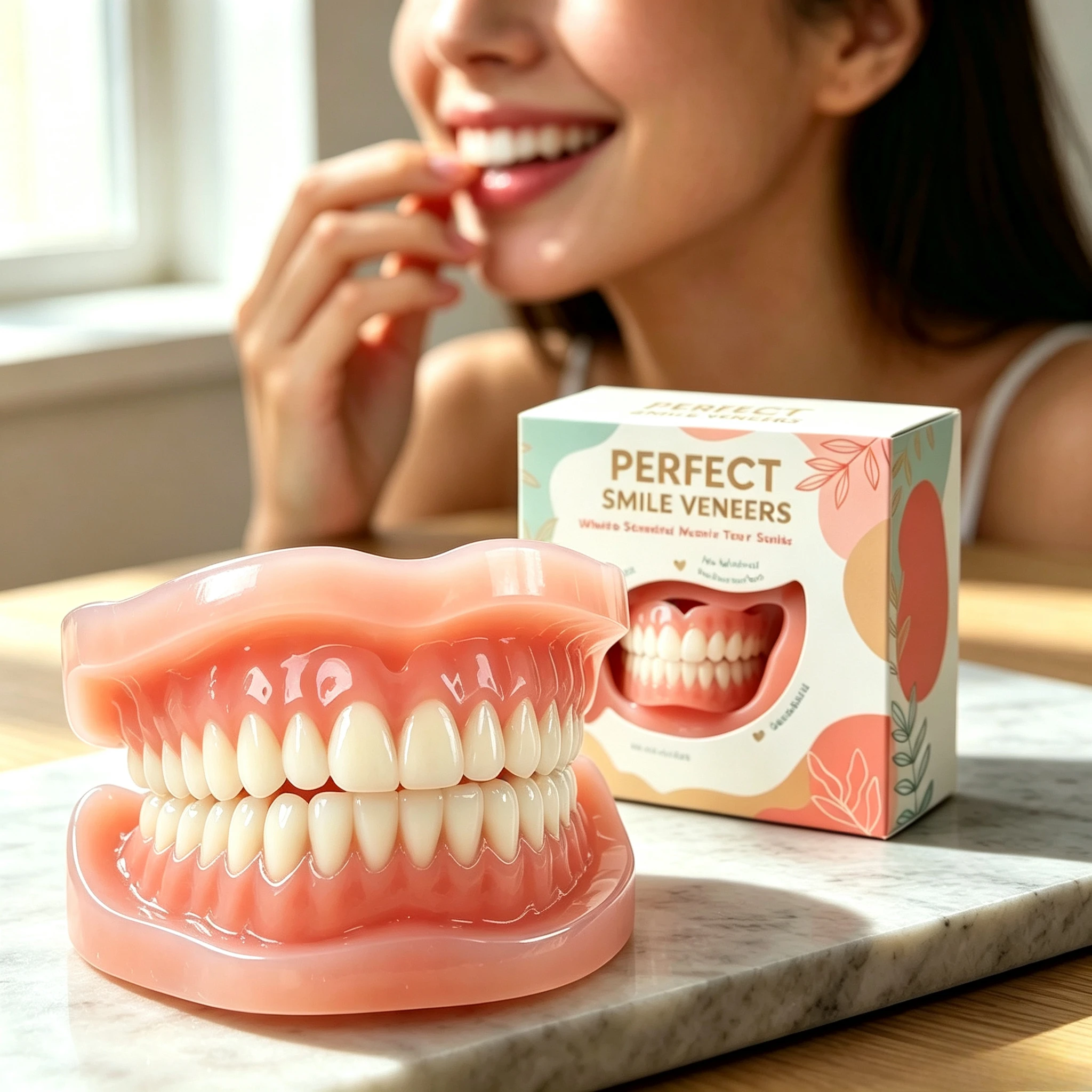Dents artificielles en silicone souple, ensemble complet, teinte naturelle, prothèses dentaires supérieures et inférieures pour hommes et femmes, kit